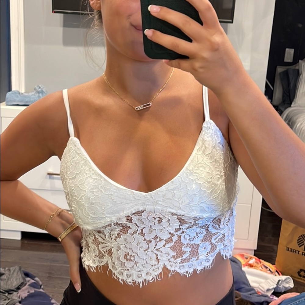 White lacey top
